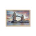 thumbnail image 1 of London Wall Art with Frame, Historic Old Tower Bridge London British Kingdom Skyline Cultural Monuments, Printed Fabric Poster for Bathroom Living Room, 35" x 23", Multicolor, by Ambesonne, 1 of 2