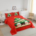 thumbnail image 3 of Erosebridal Kawaii Xmas Tree Bedding Full Comforter Set, Red Green Christmas Down Comforter, Reversible 3pcs, 3 of 8