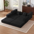 thumbnail image 5 of 102" Modular Sectional Sofa,Cloud Boneless Couch with Non Slip Base,Modern Loveseat Sofa Upholstered Sleeper Sofa Couch for Living Room,Bedroom,No Assembly Required,Black, 5 of 8