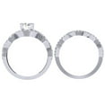 thumbnail image 4 of Dazzlingrock Collection 1.75 Carat (Ctw) 10K Round Diamond Swirl Bridal Halo Engagement Ring Set 1 3/4 CT, White Gold, Size 9, 4 of 4