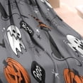 thumbnail image 3 of Halloween Gray Ghosts Cats and Pumpkins Blanket,Comfortable Soft Flannel Throw Blanket,All Season,Warm Lightweight Blankets for Sofa Bed Couch Living Room Chair,30"x40", 3 of 4