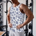 thumbnail image 5 of Fuzoiu Dark Blue Snowflakes Print Men's Workout Tank Tops,Sleeveless Gym Shirt Quick Dry,Fitness Bodybuilding T-Shirt,Muscle Athletic Workout Tee-Medium, 5 of 7