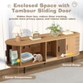 thumbnail image 2 of 63 Inch Large  Litter Box Enclosure with Scratch Pad and Ball, Modern Wooden Furniture for Cats, Hidden Litter Box Stand with Ventilation, 2 of 6