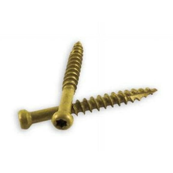 Woodpro #7 X 1-1/2 In. Ppg 1000 Hour Golden E-Coat Trim Head Screws 5Lb