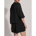 thumbnail image 4 of Bliwov Womens Two Piece Sets Summer Lounge Outfits 2 Piece Sweatshorts Fashion Tracksuit 3/4 Sleeve Trendy Athletic Clothing, 4 of 6