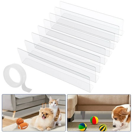 Toorise Pack of 8 Under Couch Blocker Under Couch Toy Blocker Waterproof PVC Under Bed Blocker for Pets BPA Free with Adhesive Stop Things Going to Under Furniture 40x12x4cm