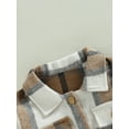 thumbnail image 5 of hirigin Toddler Kids Girls Boys Coat Plaid Turn-Down Collar Long Sleeve Button-Down Outerwear Autumn Winter Pockets Casual Jackets, 5 of 7