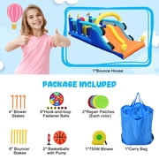 KloKick Kids Inflatable Playhouse – Backyard Obstacle Course with Water Slide & Safety Features