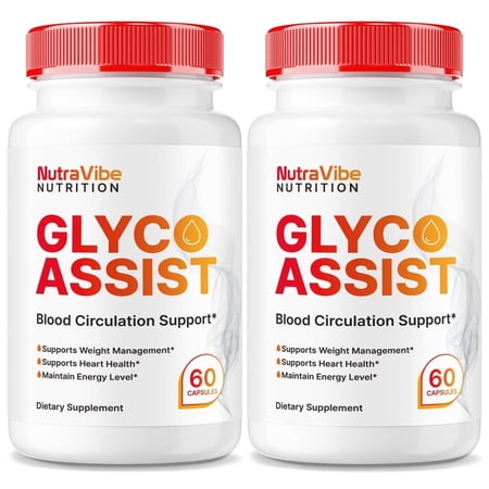 (2 Pack) Glyco Assist Capsules, Original Glucose Assist Formula - Naturally Supports Healthy Circulation, Stable Levels and Energizes the Body, Official Review (120 Capsules)