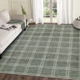 thumbnail image 2 of Checkered 8x10 Rugs for Living Room, Washable Indoor Modern Soft Non Slip Area Rug for Bedroom Nursery, Geometric Minimalist Low Pile Large Throw Carpet for Office Home Decor, Green, 2 of 7