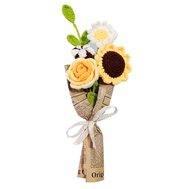 Handmades Knitted Flowers Knitted Flowers Accompanying Gifts Woolen Flowers Hand Bouquet Valentine's Day Crochet Flowers