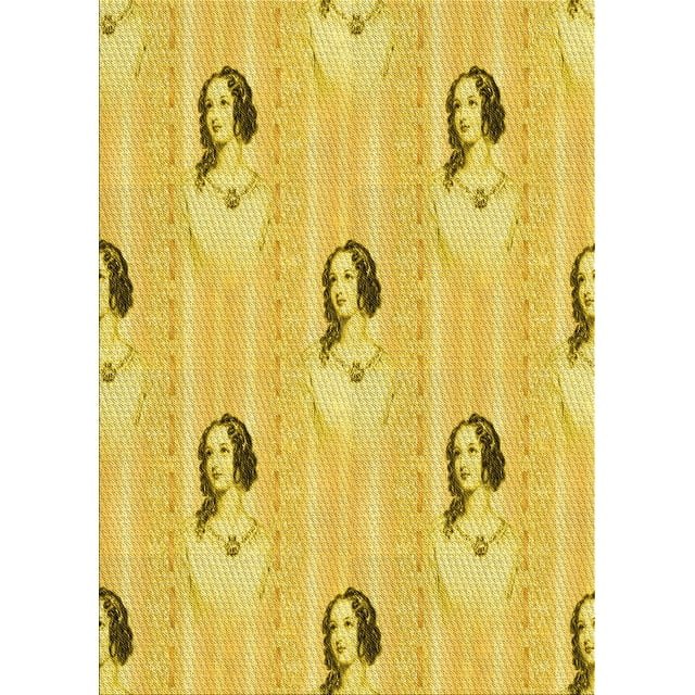 Ahgly Company Tapis d'Intérieur Lavables en Machine Rectangle Transitionnel Jaune Banane, 4' x 6'