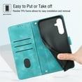 thumbnail image 4 of Allytechgroup Flip Wallet Case for Samsung Galaxy S24, RFID Blocking PU Leather Shockproof Cover Stand Rugged Heavy Duty Durable Cover Case for Samsung Galaxy S24, Green, 4 of 4