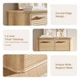 thumbnail image 4 of CQSXDA Modern 6 Drawers Dresser in Wood Fluted Design, 45 Inches Tall Storage Organizer for Bedroom and Living Room, Oak, 4 of 8