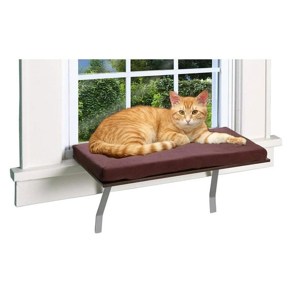 at Window Perch seat: Sunny Kitty Window Sill Shelf, with Fleece Foam Cushion & Washable Cover