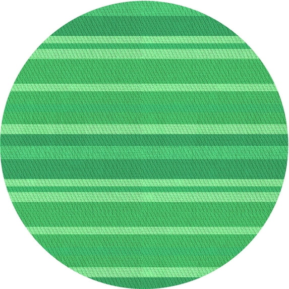 Ahgly Company Machine Washable Indoor Round Transitional Neon Green Area Rugs, 5' Round