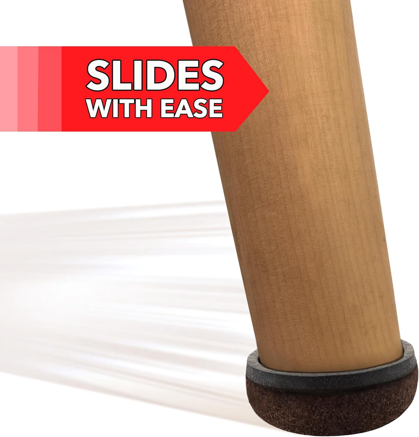 1" Round Formed Secure Reusable Felt Furniture Sliders for Hard Surfaces Noise-Reducing Adhesive Moving Pads Fits Legs Set of 20 Brown