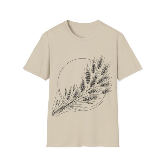 Lammas Tshirt with Wheat and Sun Design - Minimalist Style, 4 Color Options