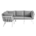 thumbnail image 2 of Modway Riverside Sectionnel de Patio Extérieur en Aluminium 4 Pcs, Blanc/gris, 2 of 14