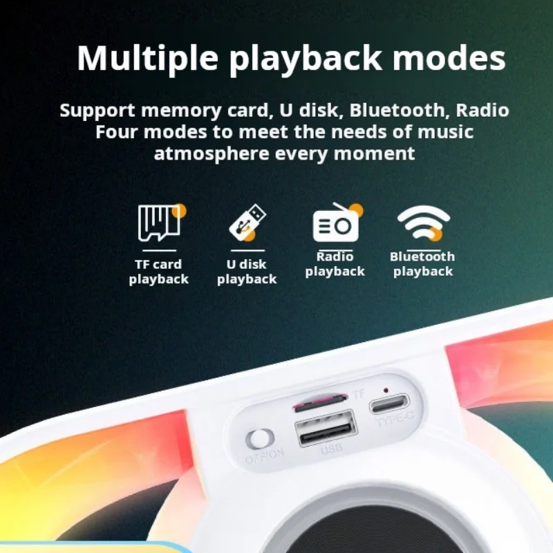 New Cool Desktop Creative Bluetooth 5.3 Speaker Outdoor Wireless Card Insertion FM Radio Subwoofer Speaker TWS Series Speaker