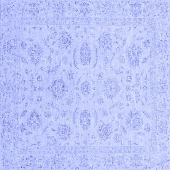 Ahgly Company Indoor Square Oriental Blue Traditional Area Rugs, 6' Square