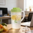 thumbnail image 5 of Plastic Water Pitcher,Orchid Pattern Clear Jug With Lid Large Capacity Cold Drink Container for Lemonade,Iced Tea,Milk And Beverage,6.69x8.86 Inch,Green, 5 of 7
