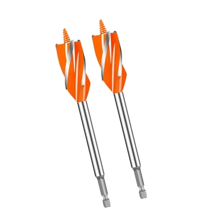 KAKOWELY 2Pcs Extended Hex Handle Center Drill Bits for Easy One Handed Load and Fast Release