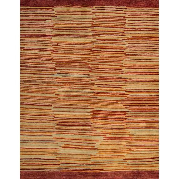 Ahgly Company Machine Washable Indoor Rectangle Abstract Orange Area Rugs, 6' x 9'