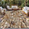 thumbnail image 2 of Brown Beige Stones Outdoor Rug for Patio/Deck/Porch, Non-Slip Large Area Rug 3 x 5 Ft, Farmhouse Stones Modern Art Indoor Outdoor Rugs Washable Area Rugs, Reversible Camping Rug Carpet Runner, 2 of 8