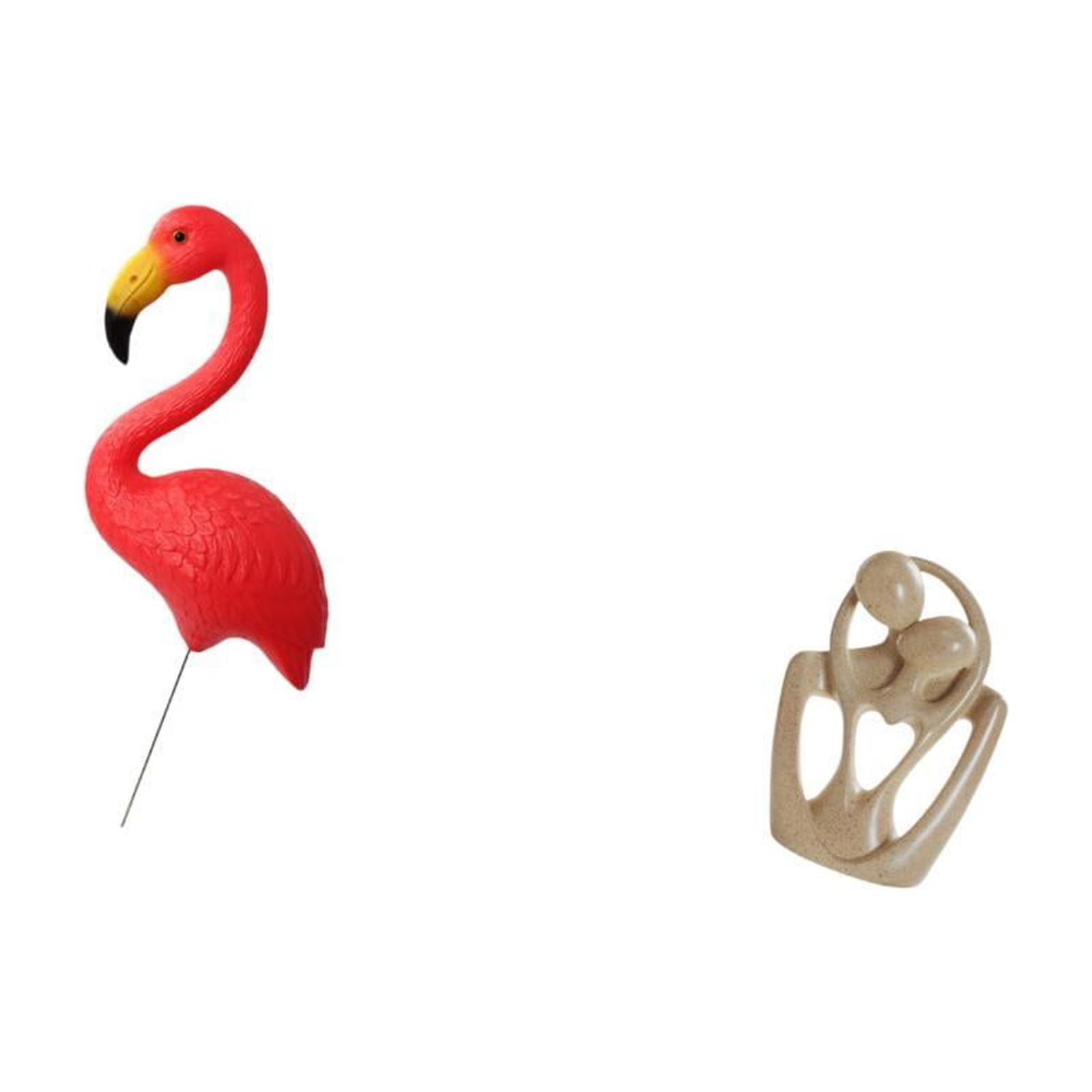 simhoa Flamingo Garden Sculpture with Abstract Couple Figurine Creative Resin Statue for Bookcase Cafe Desktop and Holiday Spring Decor