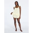 thumbnail image 4 of Joyspun Women's Seersucker Sleep Cami and Shorts Set with Ruffle, 2-Piece, Sizes XS-3X, 4 of 6