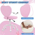 thumbnail image 3 of Heart Love Shaped Back Design Office Chair with Adjustable Height, Pink, 3 of 7