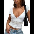 thumbnail image 2 of Camisetas Sin Mangas para Mujer, de Verano, con Cuello en V, para Salir, con Encaje Fruncido, Camisetas Casuales de Moda. XL, 2 of 6