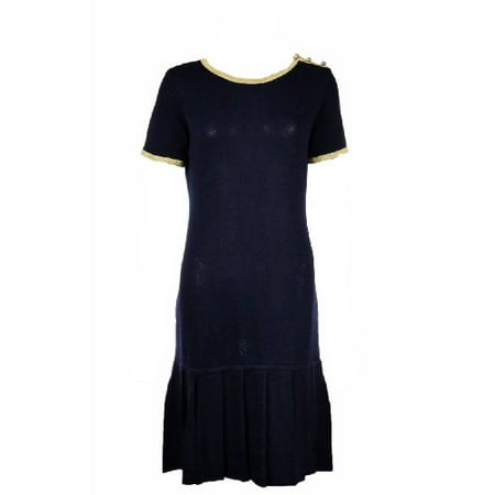 Sutton Studio Tipped Box Pleat Metallic Dress