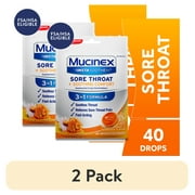 (2 pack) Mucinex Instasoothe Sore Throat Lozenges, FSA, Honey & Echinacea Flavor, 40 Medicated Throat Drops