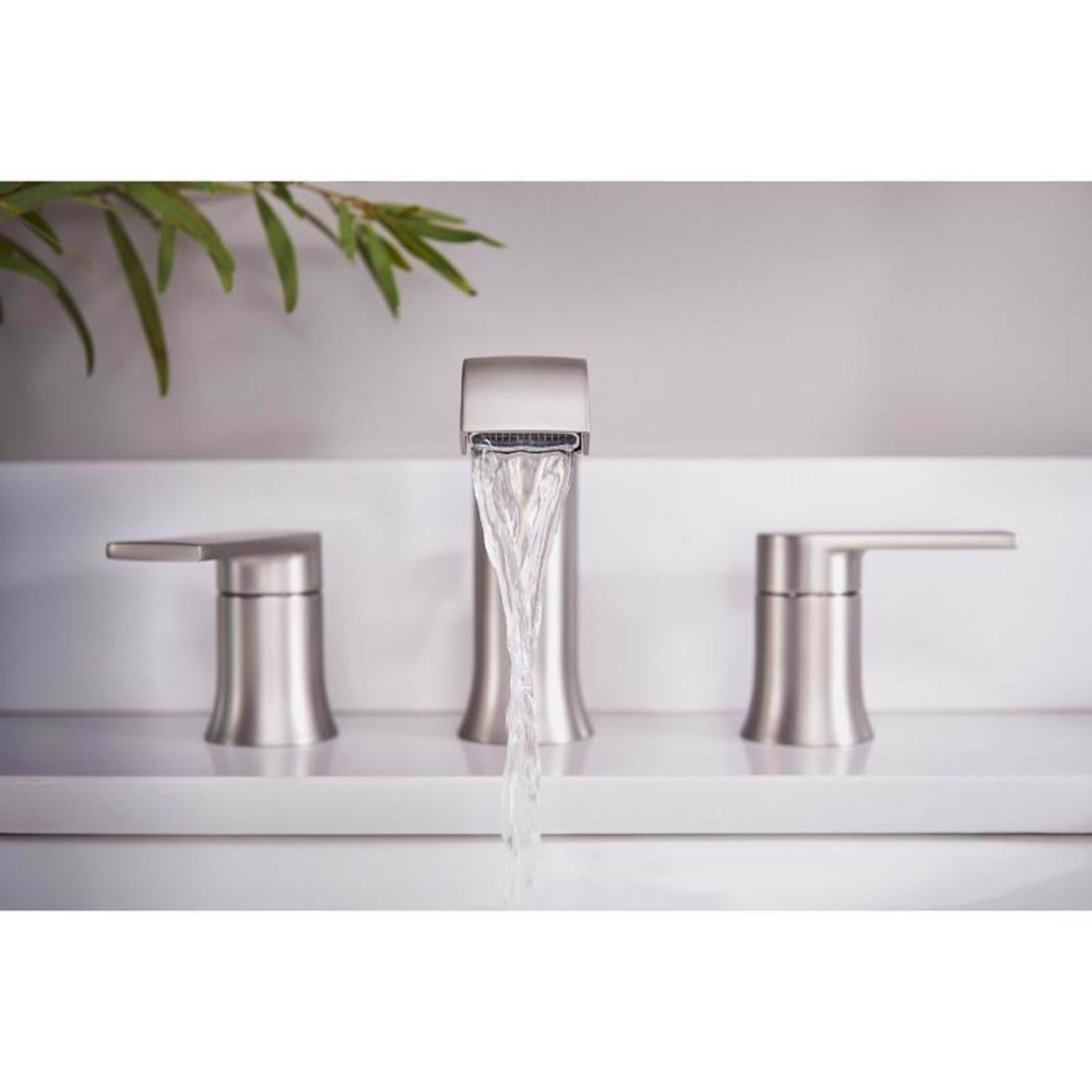 MOEN Genta Waschtischarmatur – 8 Zoll Widespread, 2 Griffe, Chrom, Elegant Geschwungenes Design Fürs Badezimmer