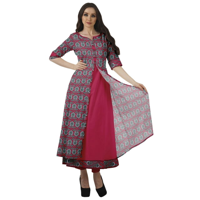 Moomaya Ensemble Kurta de Fête Indienne de Designer Ensemble Ethnique Robe Tunique Pantalon pour Femmes-TG