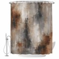 thumbnail image 2 of Grey Brown Abstract Art Shower Curtains for Bathroom, Luxury Waterproof Fabric Shower Curtain, Decorative Bathroom Curtain for Bathtub, 72"x84", No Hooks Included, 2 of 9