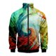 thumbnail image 3 of Chaqueta con cuello alto y estampado 3D de espirales de colores, abrigo de moda para primavera y otoño, chaquetas de gran tamaño con cremallera, ropa de abrigo para hombre, 3 of 5