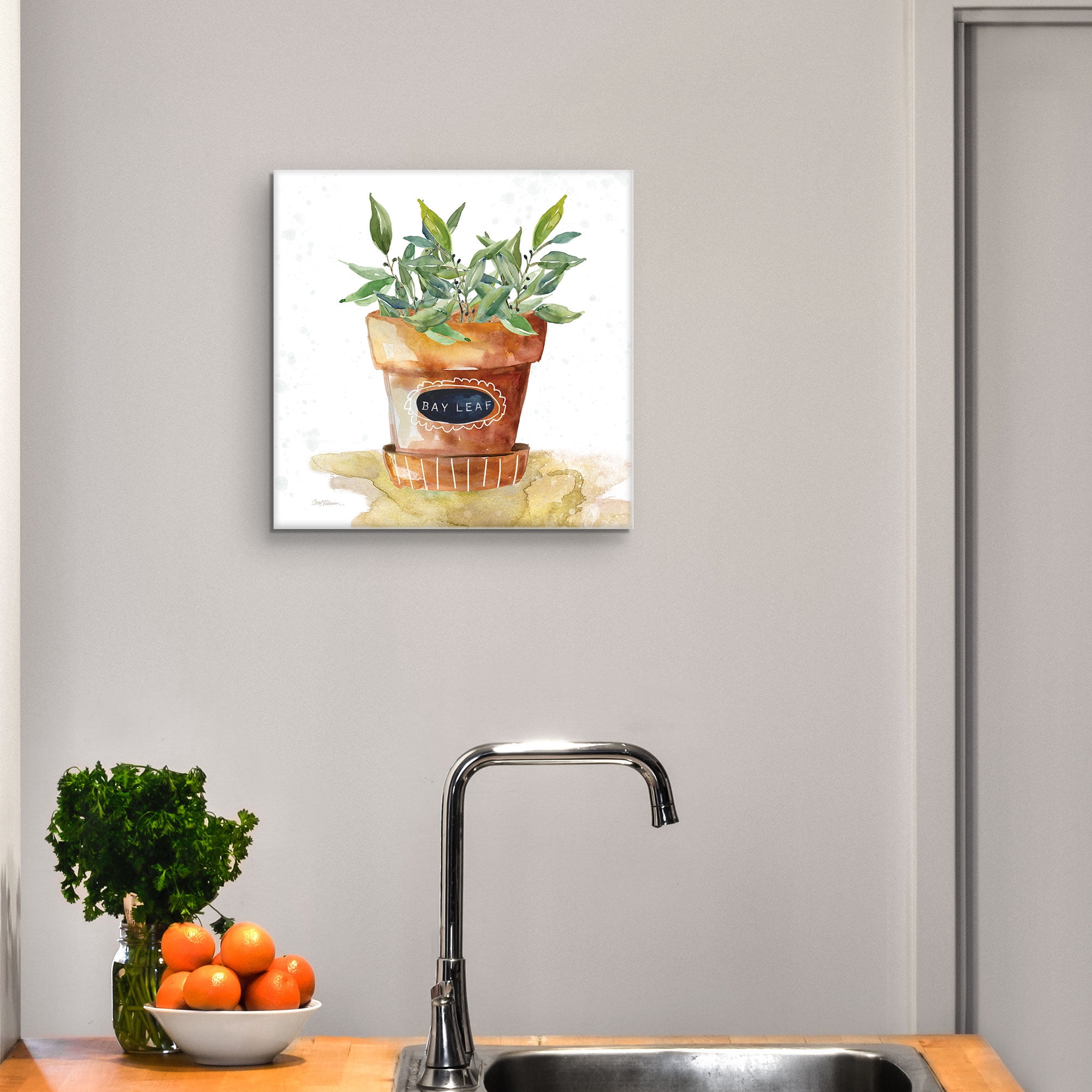 Masterpiece Art Gallery Potted Bay Leaf By Carol Robinson Canvas Art Print 12" x 12"