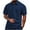 Navy, variant on Tops for Men under $5 Short Sleeve Turndown Collar Solid Color Breathable Button Polo T-Shirt Summer Collared Golf Shirt Navy S