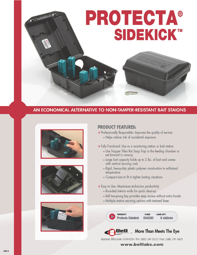 Protecta Sidekick Rat Bait Station - Durable & Tamper-Resistant - Case (6  Stations) by Bell Labs 