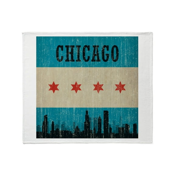 CafePress - Vintage Chicago Skyline Throw Blanket - Soft Fleece Throw Blanket, 50"x60" for All Ages