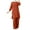 Orange, variant on Pajama Sets for Women 2 Piece Capri Pants Sets Women 2 Piece Outfits Dressy Casual Women Spring Solid Color Muslim Solid Color Long Sleeve Shirt Coat Wide Leg Trousers Casual Suit