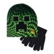thumbnail image 1 of Set de gorro y guantes Minecraft Boy's Creeper Checkered Kids, 1 of 9