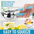 thumbnail image 2 of Zulay Kitchen Stainless Steel Lemon Squeezer Manual Citrus Press Juicer and Lime Squeezer - Blue, 2 of 6