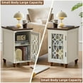 thumbnail image 3 of Narrow Side Table Set of 2 Farmhouse Nightstand with Storage Shelves Bedside Tables End Table for Bedroom Modern Wood Nightstand Living Room,White, 3 of 9