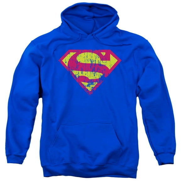 Superman - Classic Logo Distressed - Pull-Over Hoodie - XXX-Large