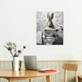 thumbnail image 2 of GOSMITH Cute Rabbit Bathroom Wall Art - Farmhouse Style Animals Bathroom Wall Decor Black and White Canvas Wall Art Ready To Hang for Living Room,Bedroom,Bathroom Decor 16x20"/ 12x16", 2 of 4