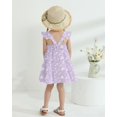 thumbnail image 3 of Vestido DeeFant para niños pequeños, 4-5T, verano, con mangas con estampado floral, 3 of 9